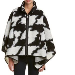 French Connection Houndstooth Black/White Poncho S/M